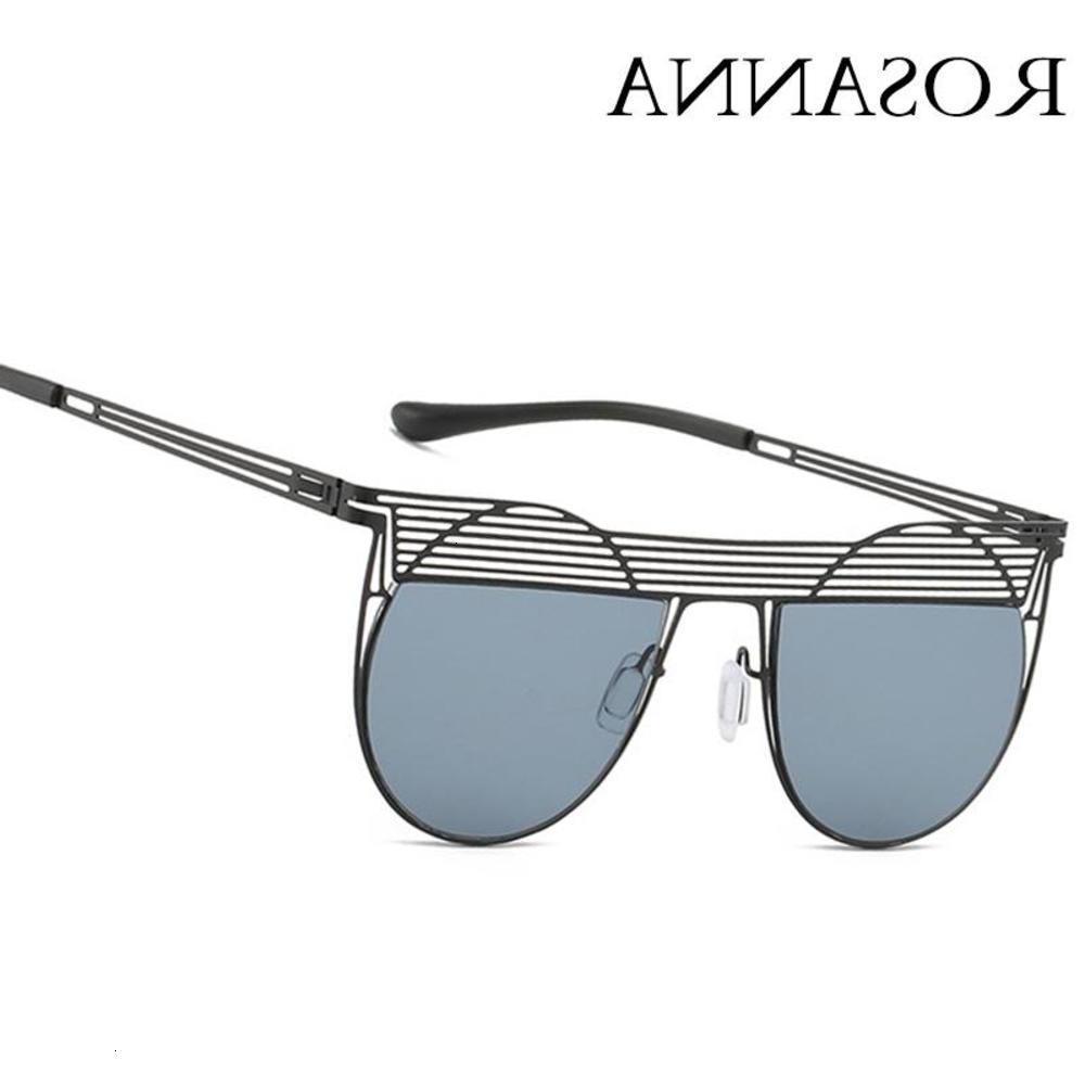 

sunglasses Fashionable sun frames ROSANNA Square Classic Round Women / Men Brand Designer Alloy Mirror Sunglasses Vintage, Black