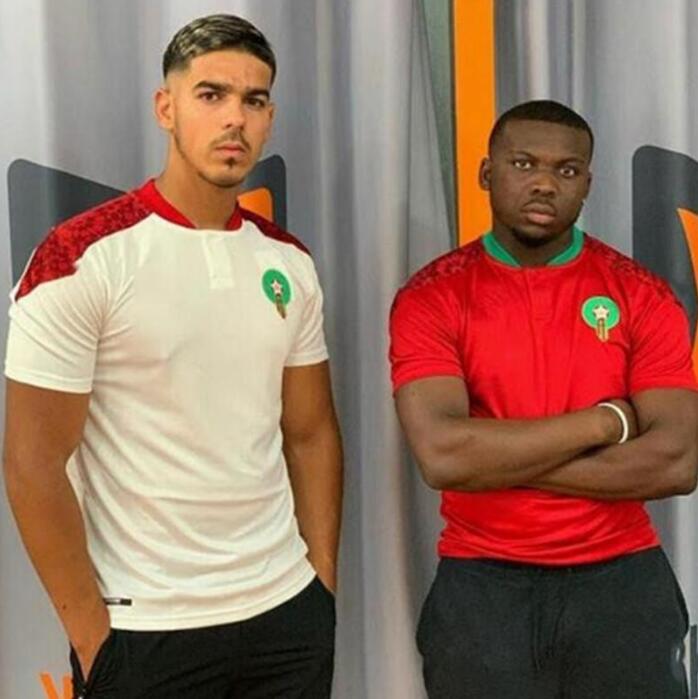 

2021 Morocco Bennasser soccer jerseys home away 20 21 maillot de foot Ziyech Boufal FAJR Munir Ait Amrabat football shirts Men's T-Shir, White;black