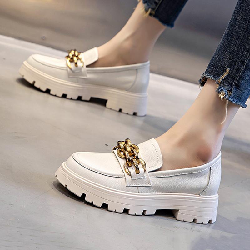 

Dress Shoes Genuine Leather For Women 2021 Luxury Woman Pumps Platform Heels Designer Sneakers Black Party Shoe, Beige