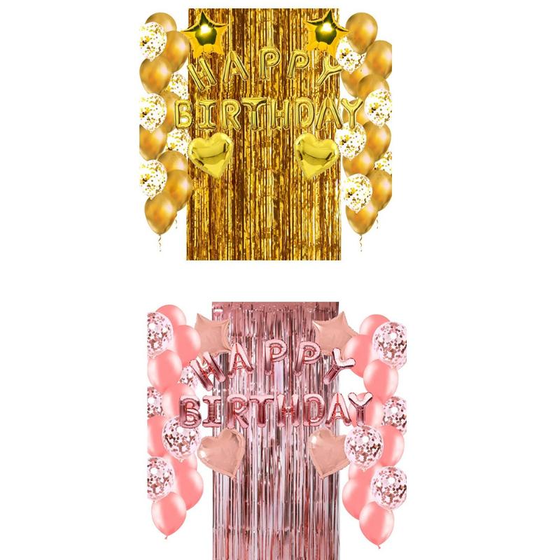 

Party Decoration Balloons Kit,for Birthday Party,Confetti Balloons,Fringe Curtain Star Heart For Kids Adults