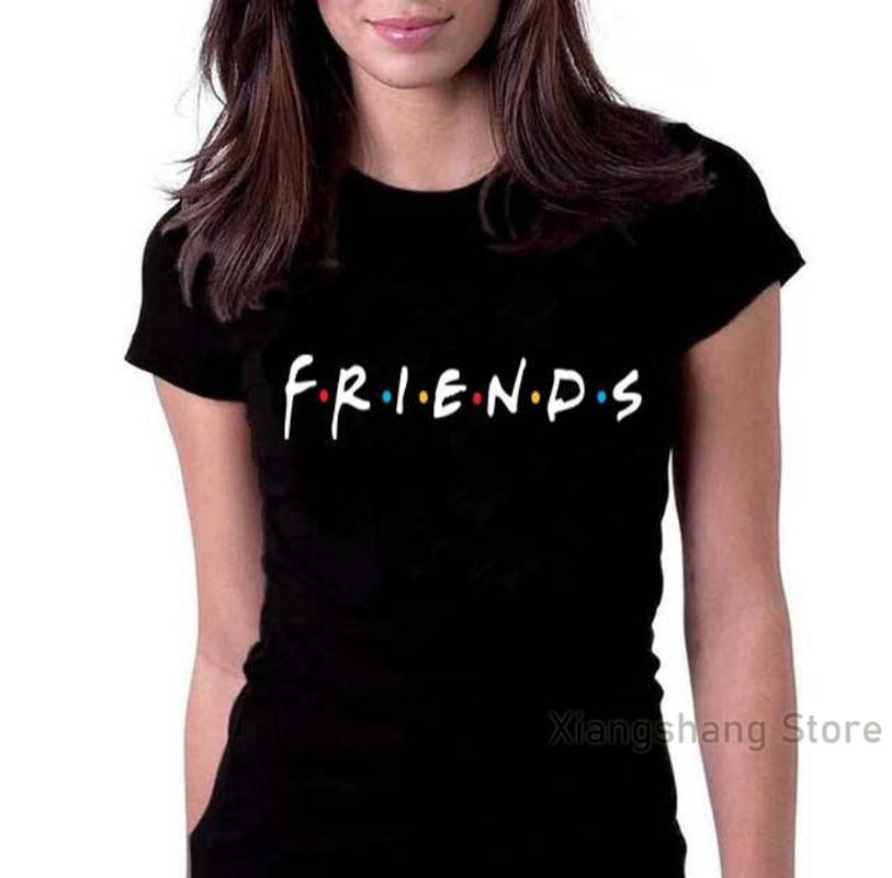

Men's T-Shirts Friends T-shirt Cool Show TV Vintage Tee Cotton Casual Men T Shirt Women's Shirts Tops, Women-pink