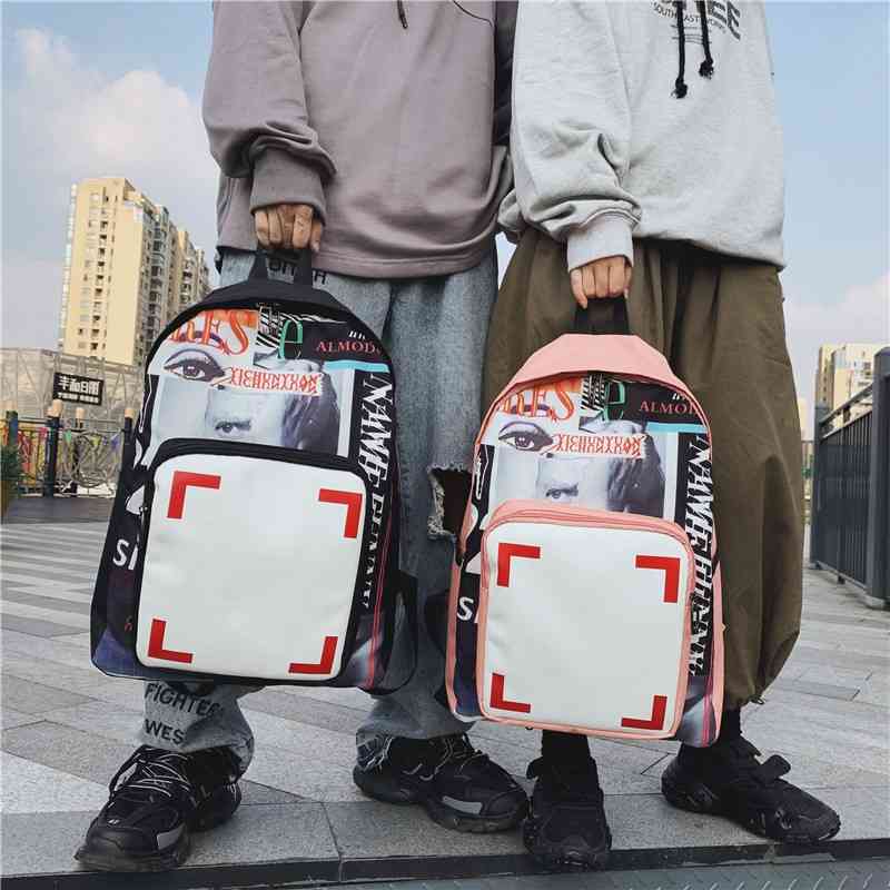 

2021 new fashion brand personalized female couple waterproof backpack Korean leisure college student schoolbag, Blue