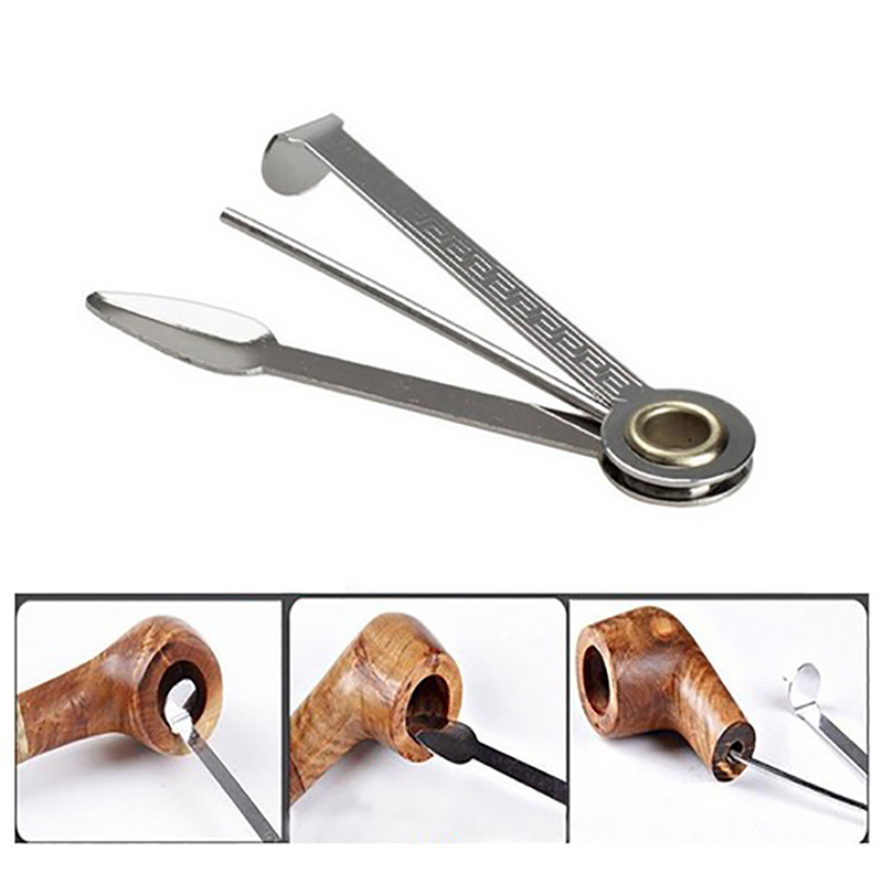 

Smoking Pipe Cleaner 3 in 1 Portable Cleaning Tool Pick Metal Spoon Reamers Tamper Cigar Cutter Hookahs Shisha Knife Folding Kit