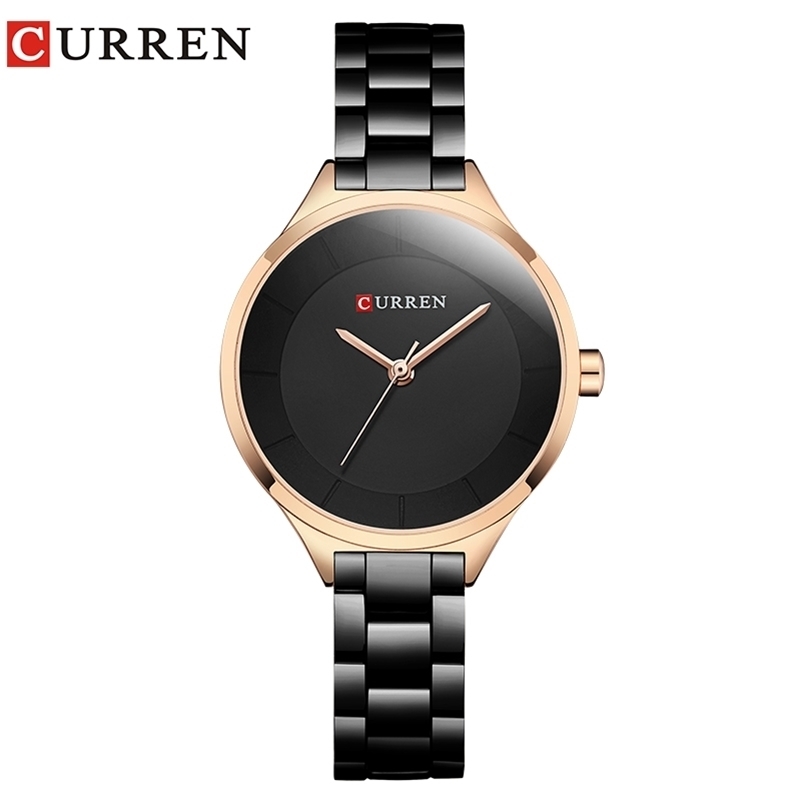 

CURREN Fashion Gift Ladies Watch Women Creative Quartz Watches Female Rose Gold Bracelet Clock Relogio Feminino Montre Femme 210517, Gold white
