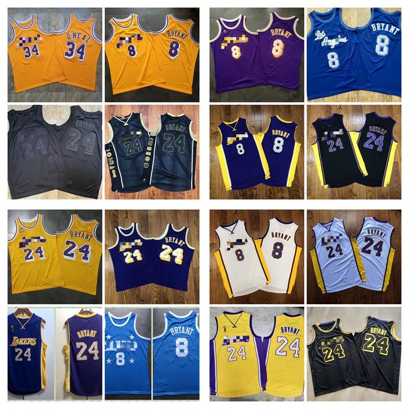 

Mens Throwback Authentic Shaquille O Neal Purple Earvin Johnson Vintage Jersey Gold 8 Yellow 24 Shorts 2008-09 96th 60th Basketball Jerseys, Like pics