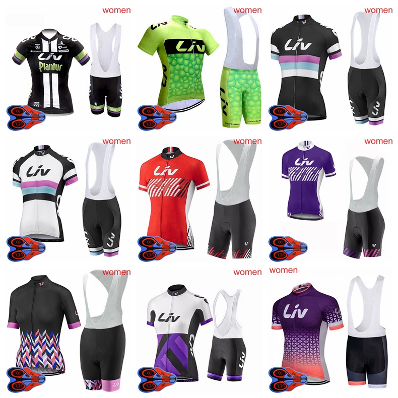 

LIV Team womens cycling short sleeve jersey 9D Pad Bib shorts sets Summer Quick Dry road racing outdoor cycling set Ropa Ciclismo S080708, 09a