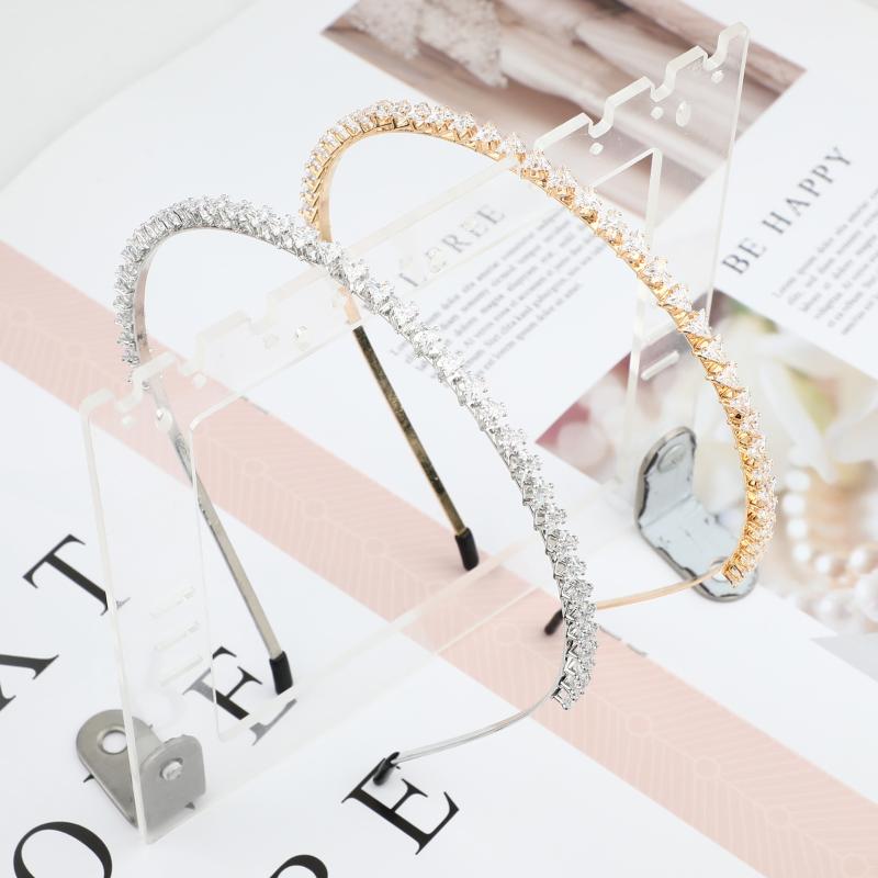 

Hair Clips & Barrettes MYFEIVO Luxury Zircon Headband Bridesmaid Hairband Elegant Women Jewelry Accessories HQ0918, Golden;silver