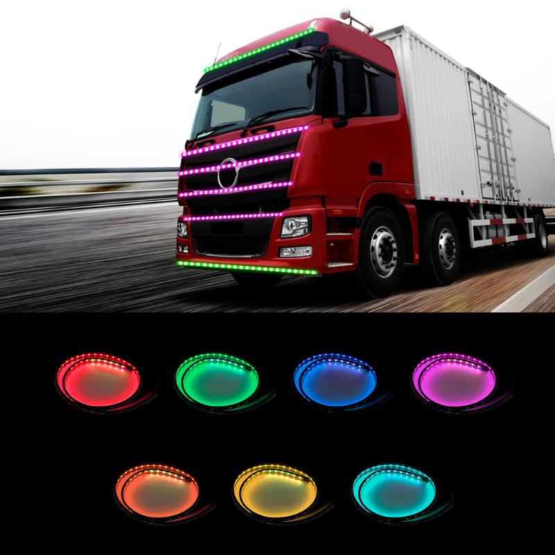 

Super Bright Colorful Flexible LED Strip 1-2.4M RGB 24V Truck Roof Atmosphere Lamps Car Styling Waterproof Auto Decorative Light Interior&Ex