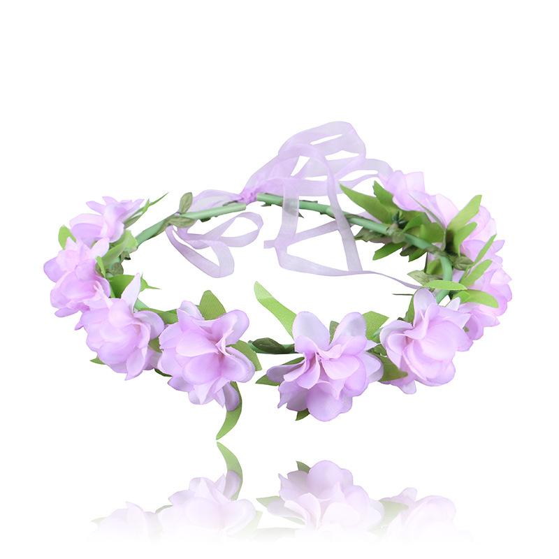 

Hair Accessories 2021 Beautiful Simulation Azalea Wreath Headdress Bride Bridesmaid Seaside Holiday Plant Jewelry