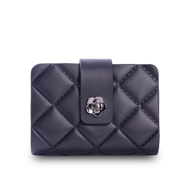 

2021 real pickup bag women's small fragrance classic Lingge cow high-end gift leather customized card set, Black