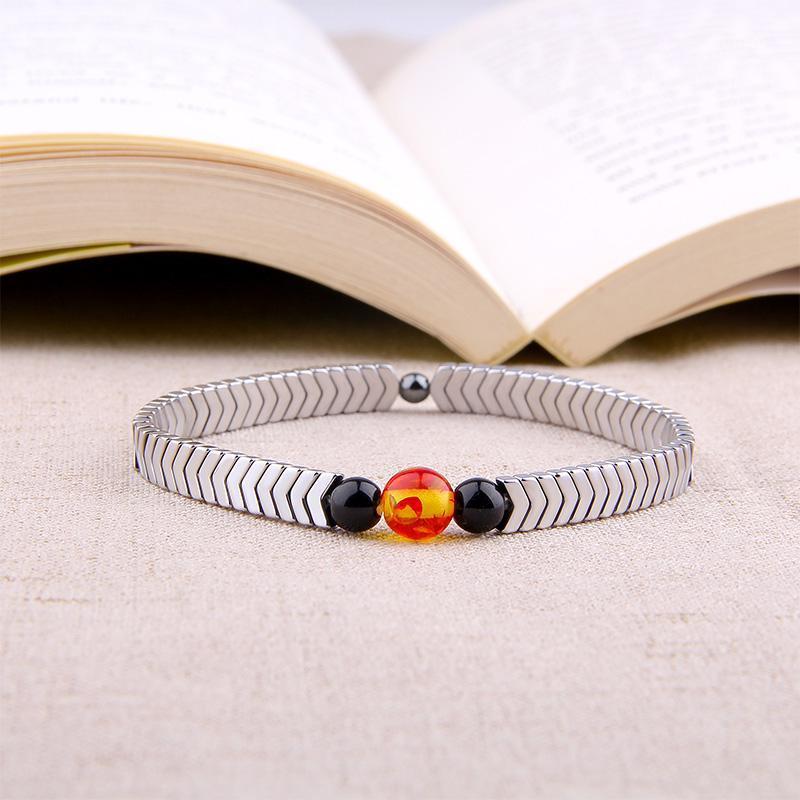 

Women's Men's Bracelet Hematite Beads Bracelets Nature Stone Stainless Steel For Women Men Couples Friendship Beaded, Strands, Black
