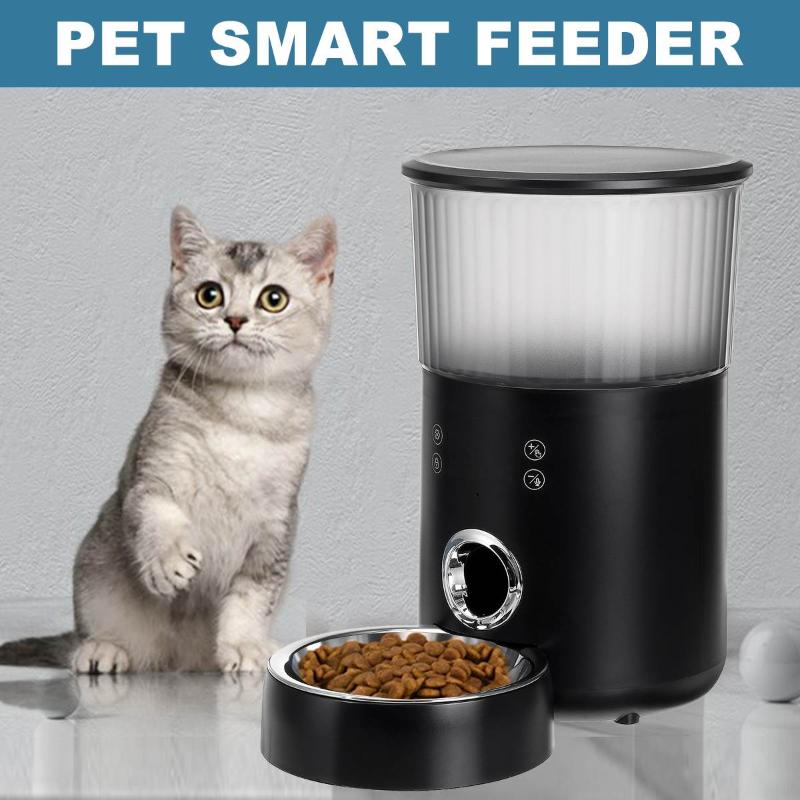 

Cat Bowls & Feeders Automatic Pet Feeder Smart 4L Schedule For Dogs Cats Auto Feeding Meals Food Dispenser Manual