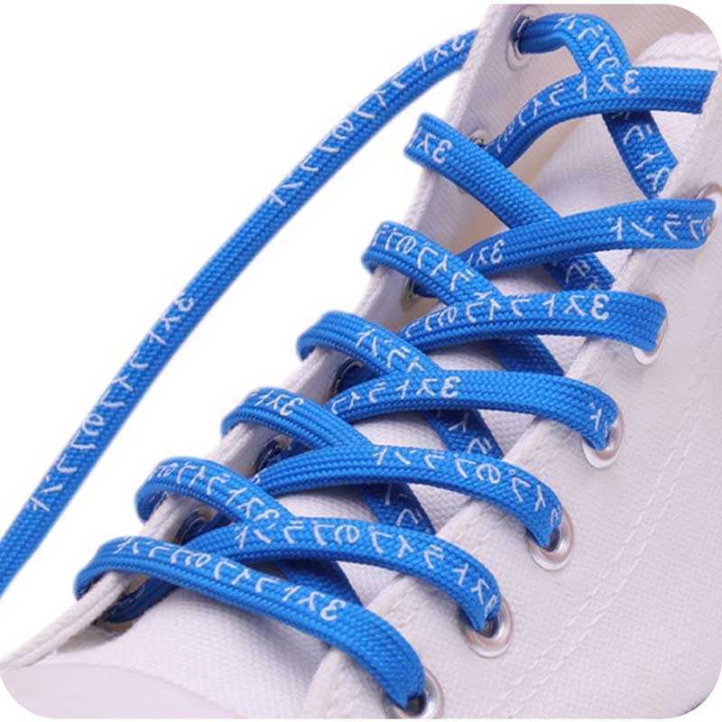 

24 Colors Stylish Premium Flat Printed Japanese Katakana Letter Shoelaces 7mm Bootlaces Shoestring 120cm cordones Laces wholesale