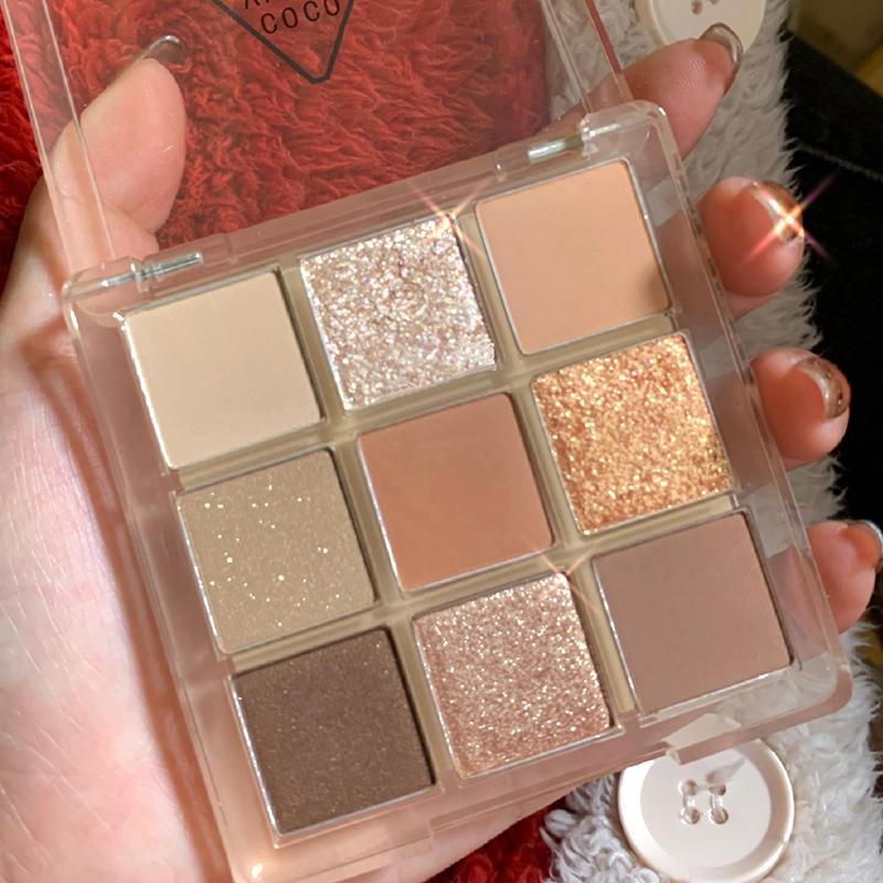 

Eye Shadow Mode Eyeshadow Palette 9 Colors Matte Oogschaduw Makeup Glitter Make-Up AcrylicNine Square Peach Charming, 02