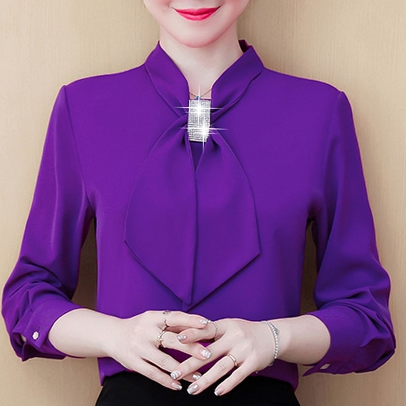 

Autumn Long Sleeve Women Blouses Blouse Women Blusas Mujer De Moda Bow Collar Chiffon Blouse Shirt Women Clothes Blusa C877 210602, Green