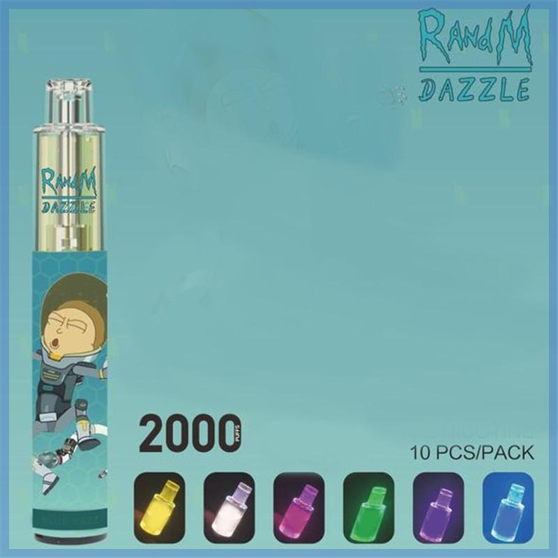 

100% Authentic RandM Dazzle Ghost Disposable Electronic Cigarettes 12 Flavors 2000puffs 1100mAh Battery Vape Bar Penrefilled R and M