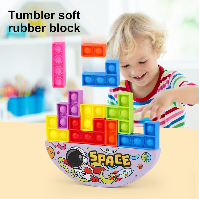 

Building Blocks Fidget Puzzle Toy Push Bubble Jigsaw Changeable Modeling Block Educational Learning Puzzles Intelligence Stress Relief Press Bubbles Toys