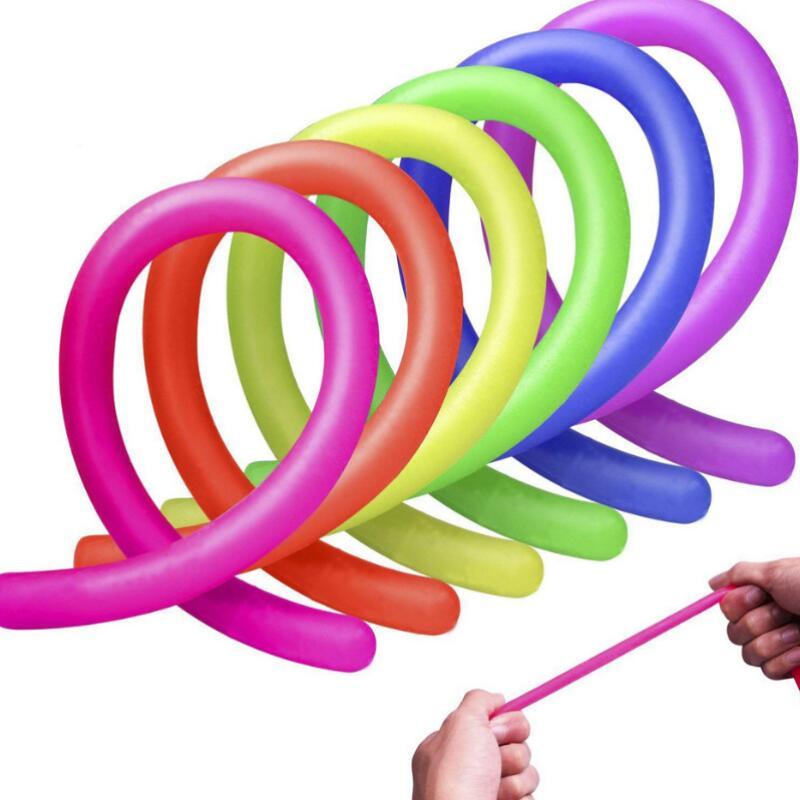 

Stretchy String Decompression Toy Neon Flexible 26*1cm Elastic Strings Rope Sensory Unzip Kids Novelty Toys
