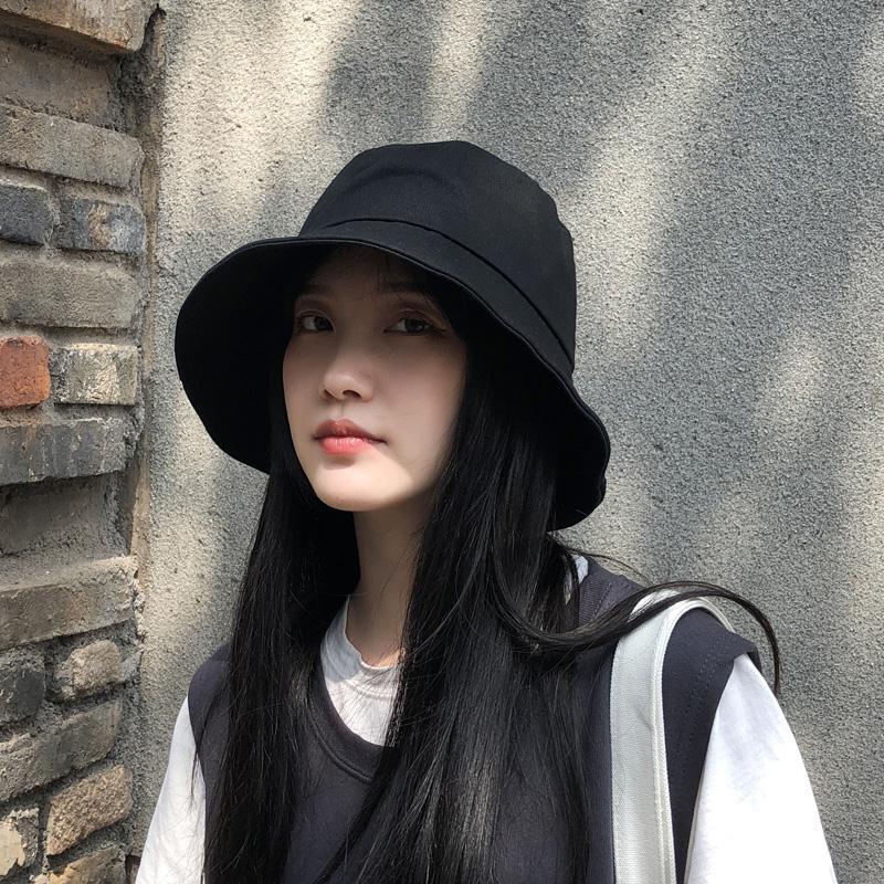 

Berets Black Fisherman Hat Women's Summer Small Fresh Korean Version Versatile Japanese Sunscreen Sun Men's Fashion Y026