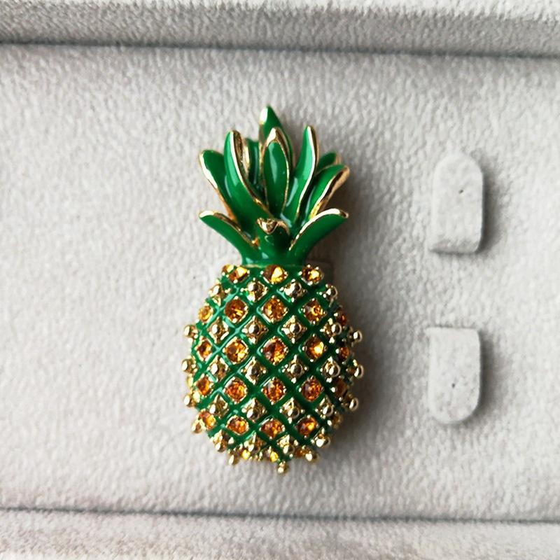 

Pins, Brooches 1PC Exquisite Pineapple Rhinestone Brooch Pin Vintage Style Women Enamel Jewelry Alloy Decor Crafts For Party