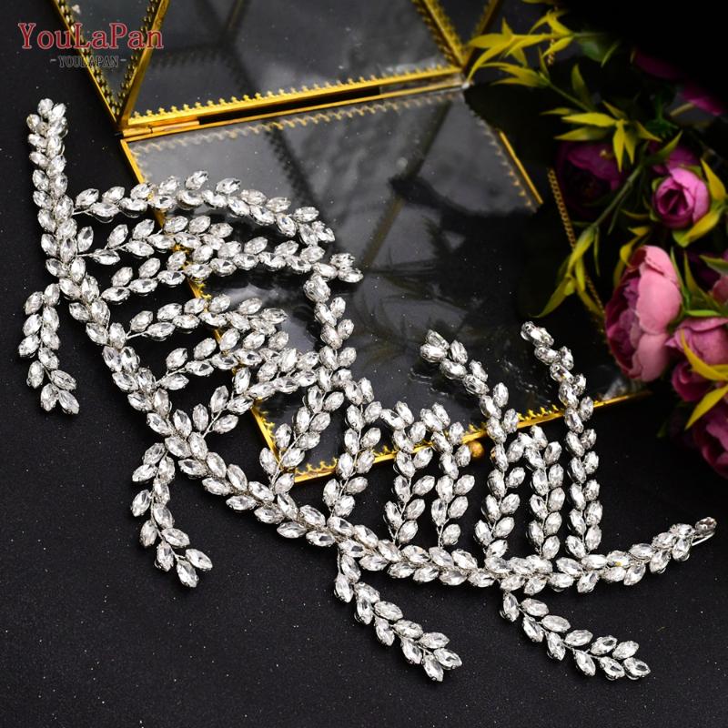 

Headpieces YouLaPan HP373 Luxurious Bridal Hair Vine Headband Full Rhinestone Headdress Handmade Wedding Accessories Jewelry