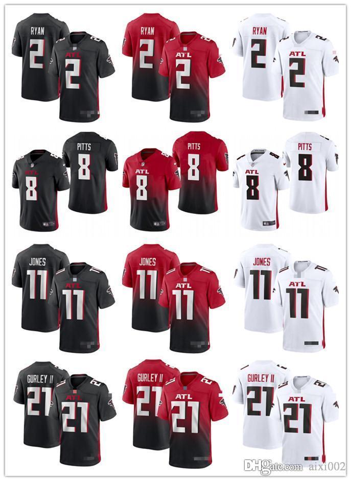 

Men Women Youth Atlanta Falcons 18 Calvin Ridley 11 Julio Jones 21 Todd Gurley II 2 Matt Ryan 8 Kyle Pitts custom Football J, Black;red