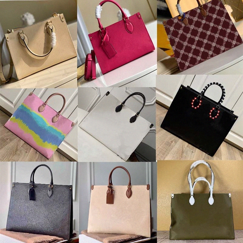 

Onthego large capacity book totes fashion sac femme leather shoulder bag womens handbag duplex print Toron handle lady shopping bags w J22C#, 18 24cm