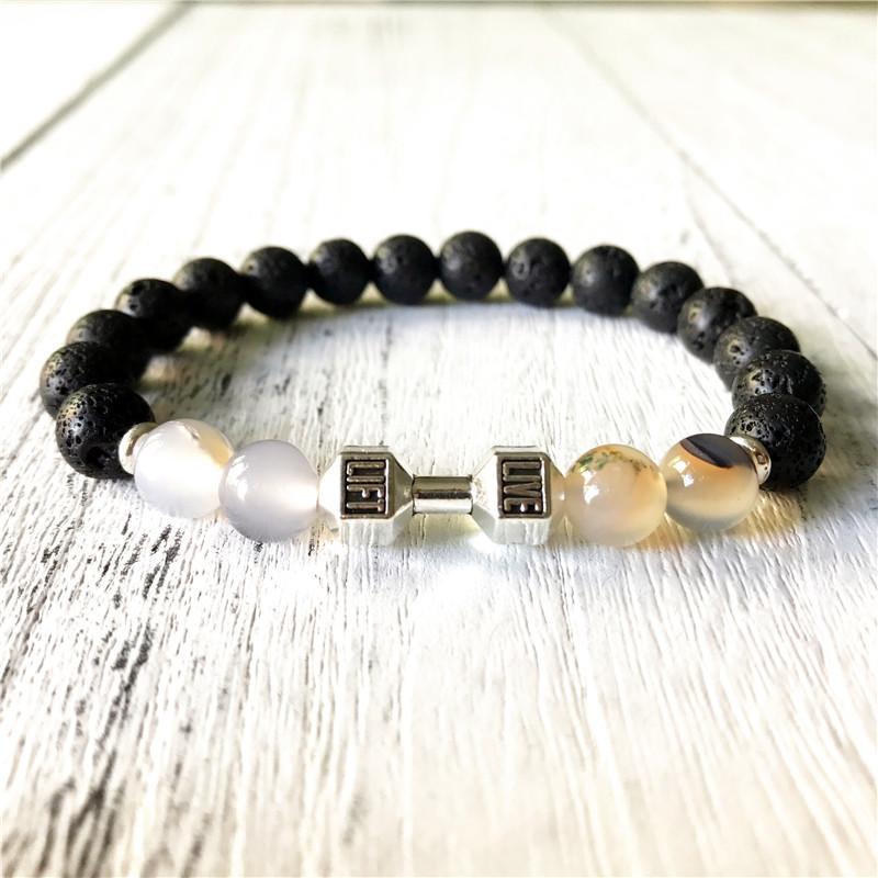 

FASHION Lava Stone Mala Bracelet Energy Jewelry Wind Shadow Agates Yoga Gift For Men Or Women Beaded, Strands