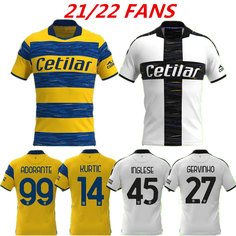 

21 22 Parma Soccer Jerseys CORNELIUS HERNANI JR GERVINHO 2021 2022 KARAMOH Maglia de Calcio INGLESE Football Shirt GRASSI ADORANTE home away top quality 999