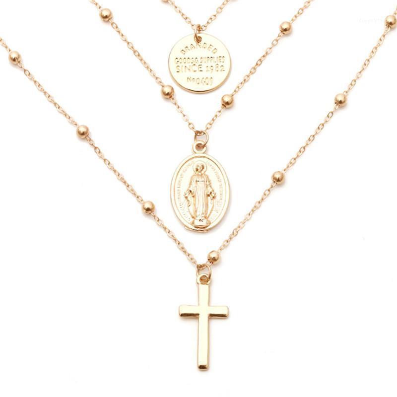 

Fashion Bohemian Multilayer Cross Chain Pendant Necklace Mental Long Jewelry Chains