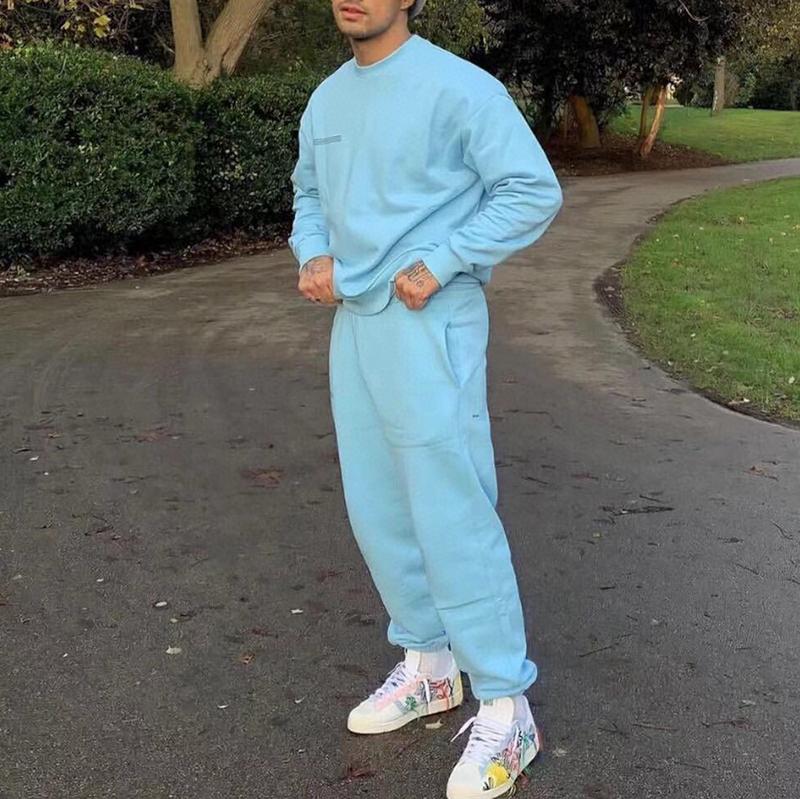 

Solid Two Piece Sets Men Sweatsuits Oversized Sweatshirts Long Sweatpants Female Tracksuits Loose Outfits Sportwear Spring Men, Beige