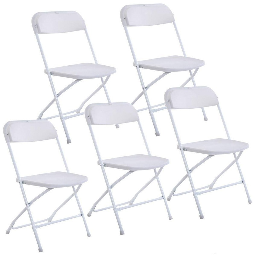 

New Plastic Folding Chairs Wedding Party Event Chair Commercial White GYQ
