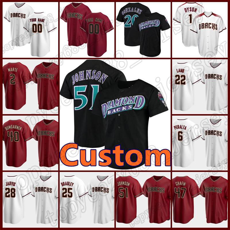 

51 Randy Johnson Jersey Custom Diamondbacks 56 Kole Calhoun 40 Madison Bumgarner Baseball 4 Ketel Marte 21 Roberto Clemente 28 Hector Rondon, Custom retro(xiangweishe)