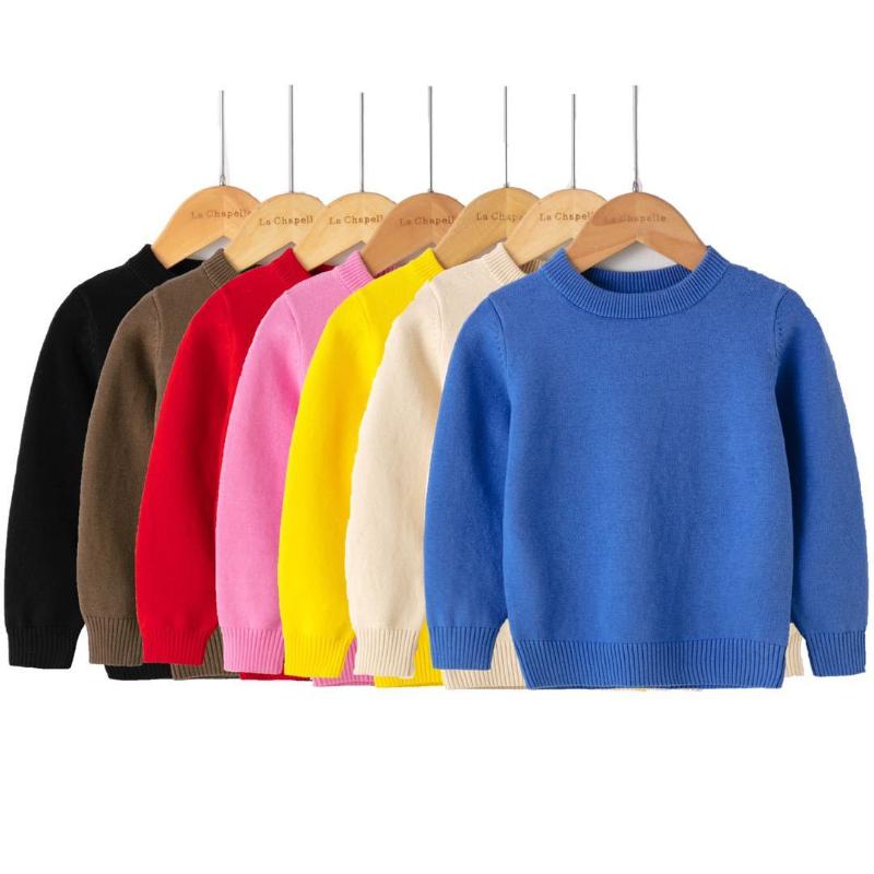

Pullover Autumn Winter Baby Girl Clothes Boys Striped Sweaters Children Solid Knitted Kid 2021 O-Neck Casual Cotton Sweater 2-10, Red