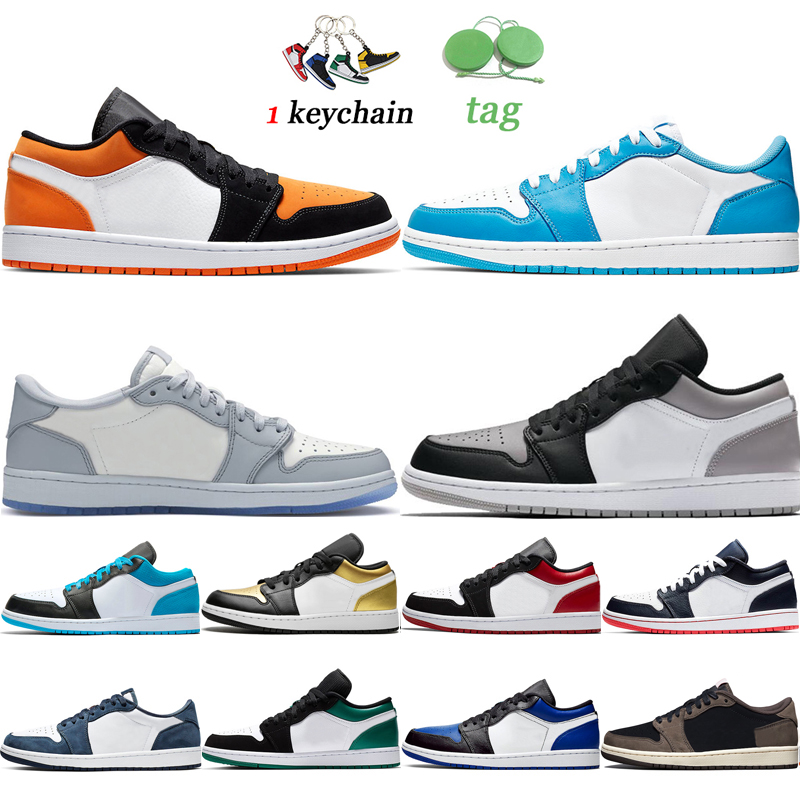 

Jumpman 1 1s Low Basketball Shoes for men women orange Royal Blue UNC Black Toe Midnight Navy Shadow Obsidian mens outdoor sports trainer sneakers, 6 black toe