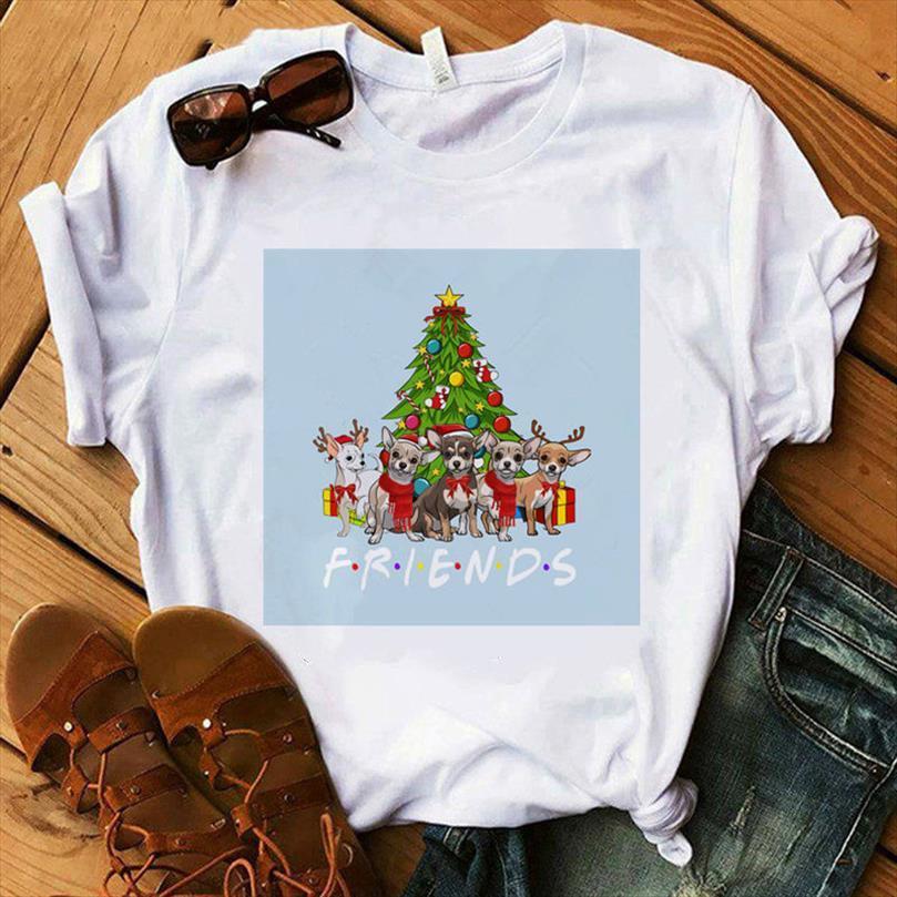 

zogankin chirstmas chihuahua print mens men friends funny dog design lovely girl tee femme, White;black