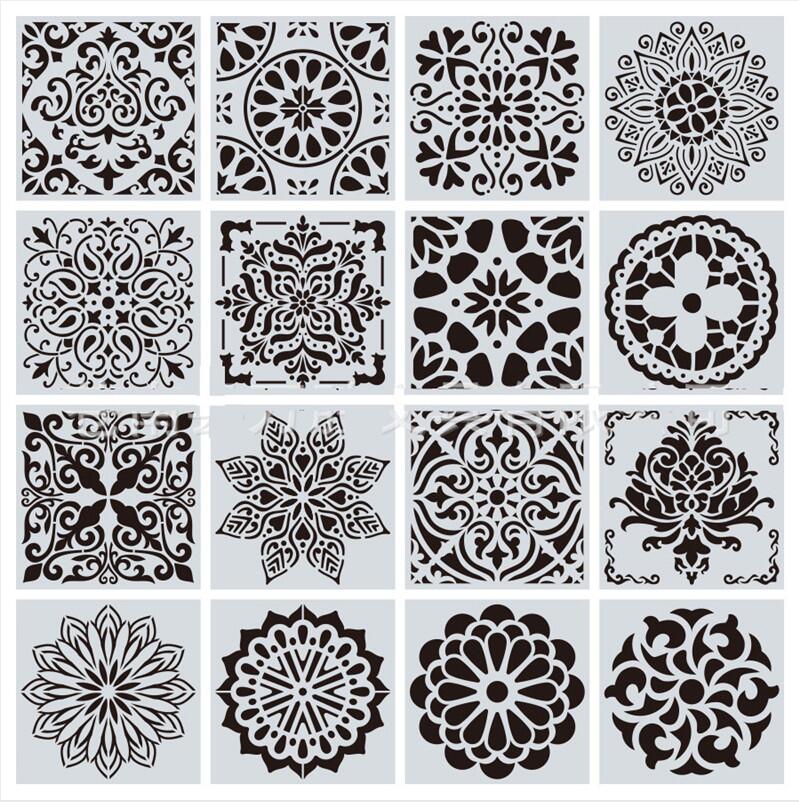 

Home Decorative Vintage Pattern Hollow Painting Template Rulers Craft Layering Stencils Templates Wall Furniture Painting ZHL5432