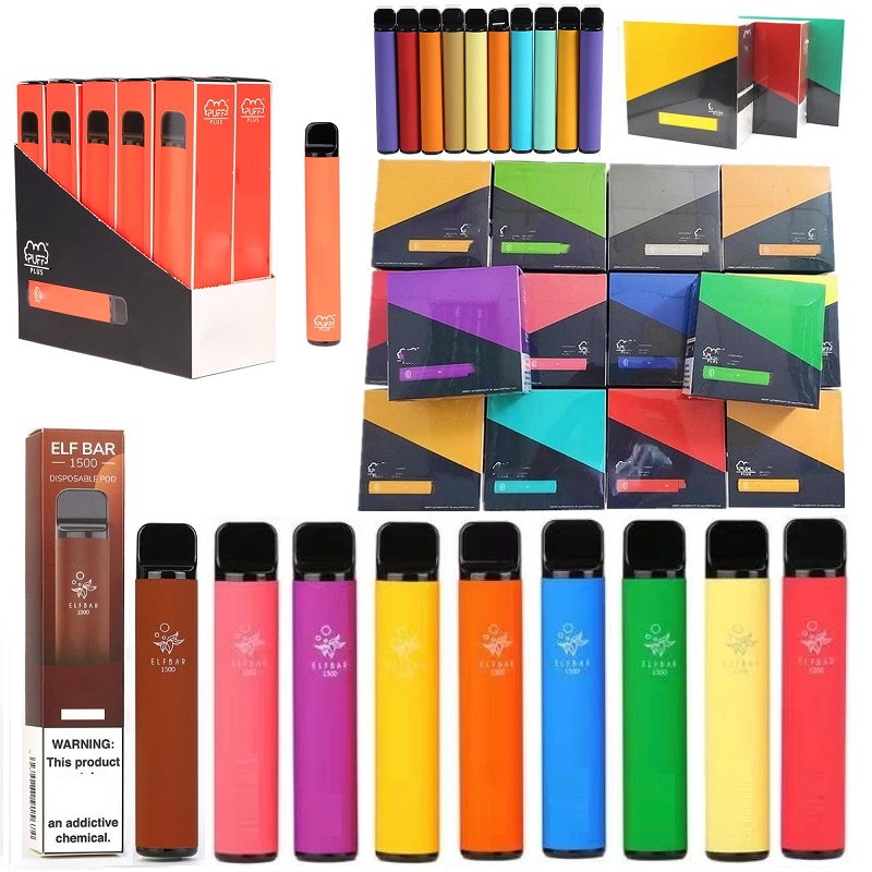 

Puff Plus ELF BAR Disposable Pod Device Kit E cigarettes 800 1500 Puffs 550mAh 850mAh Battery 3.2mL 4.8ml Prefilled Cartridge Vape Stick Pen