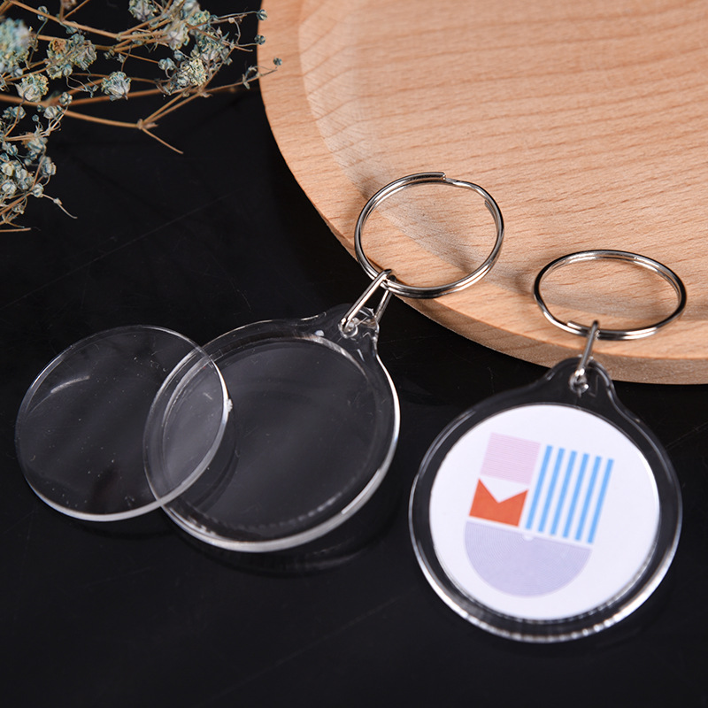 

100pcs Photo Keychain Circular Transparent Blank Acrylic Insert Photo Picture Frame Keyring Key Holder Diy Split Ring Key Chain 1038 Q2, Slivery;golden