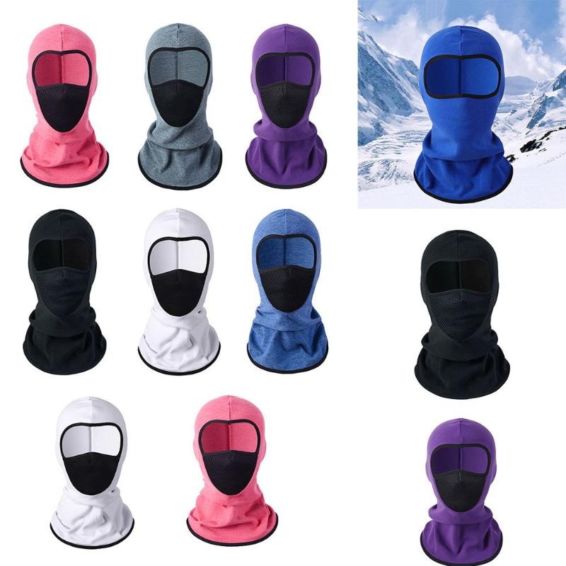 

Berets Winter Full Face Cover Ski Beanies Men Breathable Warmer Balaclava Cap Thermal Liner, Black