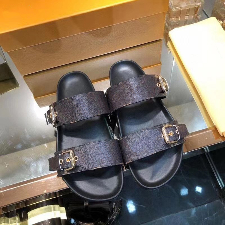 

sell well High Quality Slippers slides Summer Flats Sexy real leather platform sandals Shoes Ladies Beach 04, Box