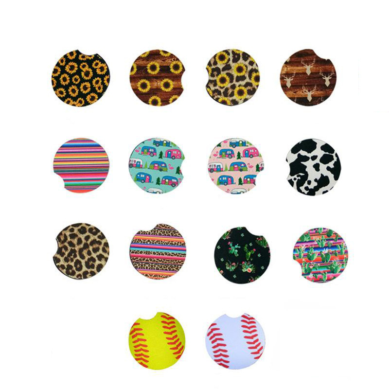 

Neoprene Drink Coasters Baseball Car Cup Holder 6.5cm Mugs Mat Home Decor