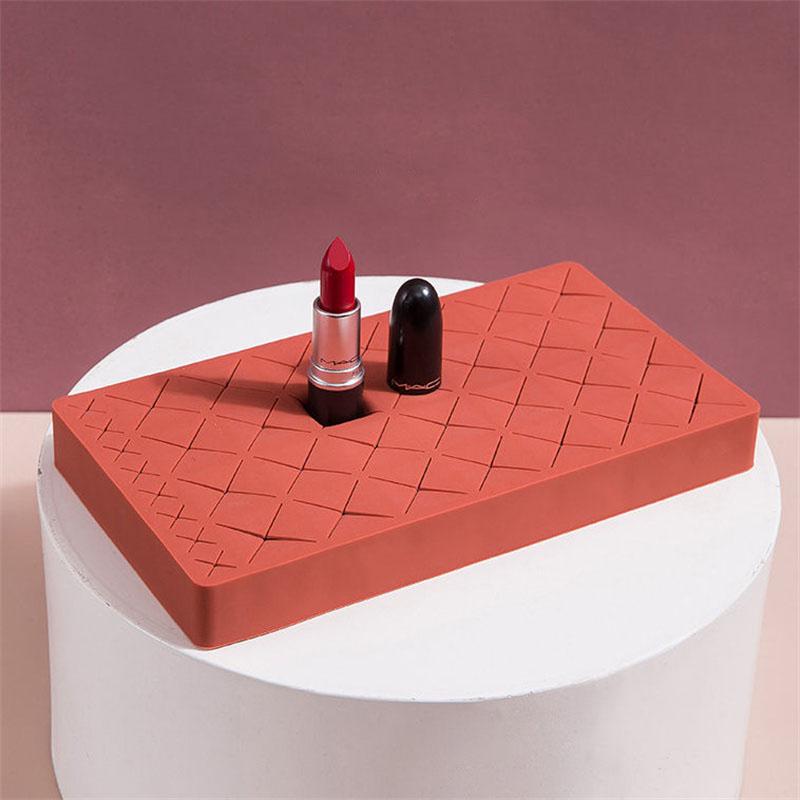 

Cosmetic Storage Rack Box 36 Grid Silicone Multifunctional Lipstick Eyebrow Pencil Storage Desktop Organizer Artifact, Black;white