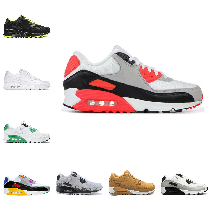 

Hyper Grape Mens 90s Running Shoes Triple White Leather Mash Infrared Red Yellow 90S Womens Black Volt Dot Obsidain Air Cushion Moss Green T