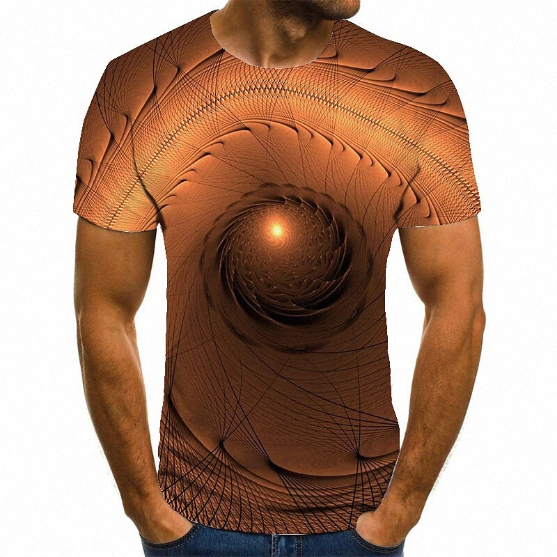 Men's Unisex Tee T shirt 3D Print Graphic Prints Spiral Stripe Plus Size Round Neck Casual Daily Print Short Sleeve Tops Basic Fashion Desig