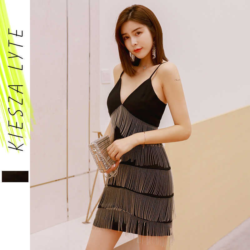 

spring slash neck sexy patchwork cyber celebrity pary women dresses 210608, Black