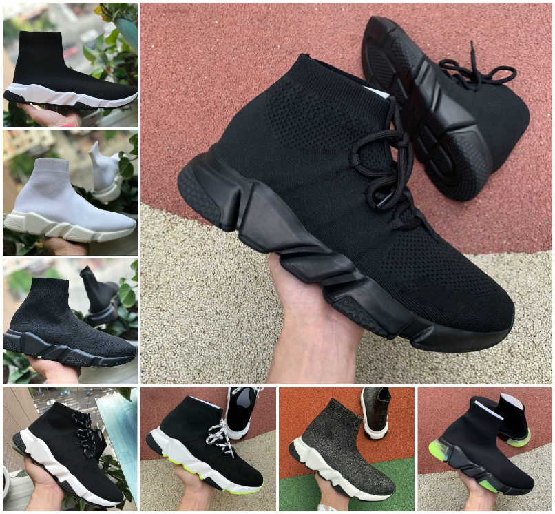 

Top Quality Mens Sock Shoes Platform womens Sneakers Speed trainer Triple Black White Blue Beige Classic with Lace jogging walking outdoor size 36-45
