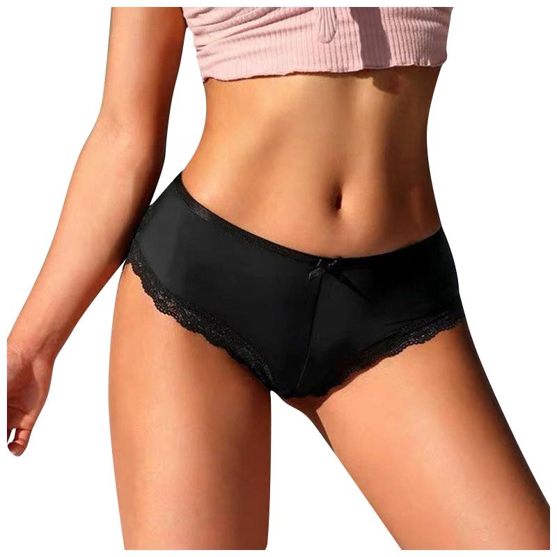 

Women' Panties Women Sexy Lace Low-waist Underwear Thong Female 2021 Temptation G String Breathable T-back Lingerie Intimates, Black