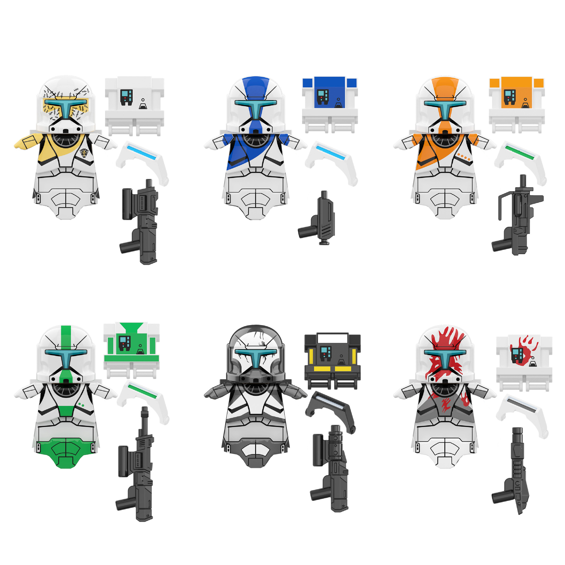 

Republic Commando Clone Troopers Fixer Scorch RC-1138 Sev Building Blocks Bricks Star Action Figure Wars Toys Kids
