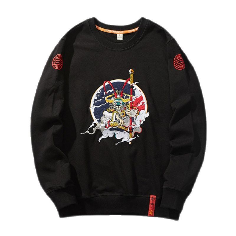 

Men's Hoodies & Sweatshirts Yokosuka - men's cotton Hoodie, Monkey King embroidery polar fabric, sportswear, Harajuku brand clothing, autumn and winter ZLJX, 1# shoe box